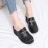 [FILLES GOOB] Chaussures à enfiler confortables à sandales compensées pour femmes, cuir synthétique - Fabriqué en CORÉE